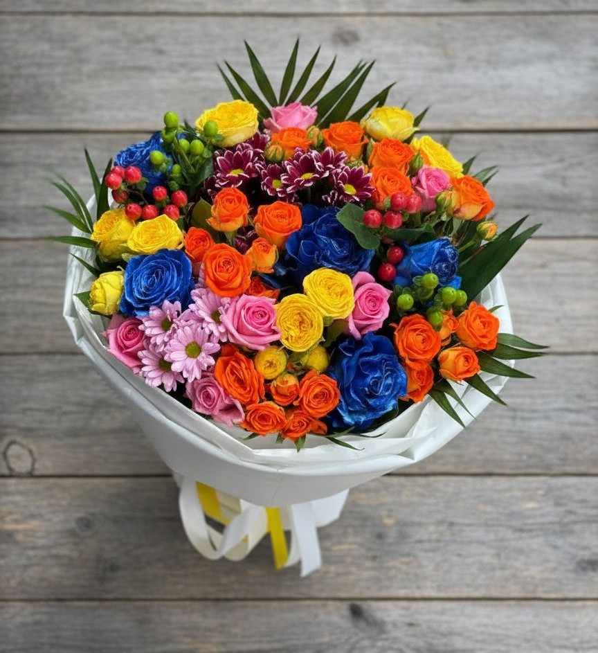 Букет цветов из: Розы и Хризантемы в Пролетарский Московской области