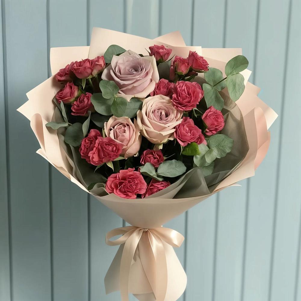 Букет цветов из: Гвоздики и Розы в Пролетарский Московской области