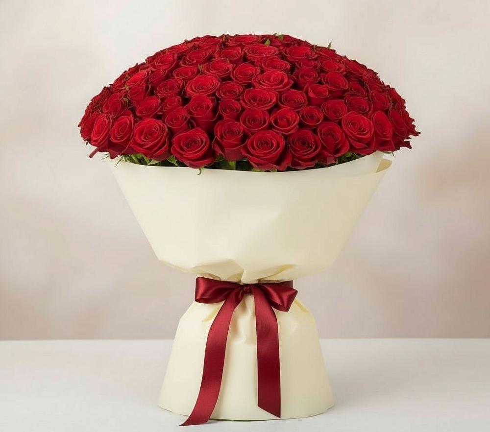 Букет 101 Красная роза Милано в Пролетарский Московской области