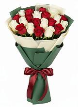Букет Микс из красных и белых роз #REPLACE_PRED# Пролетарский Московской области
