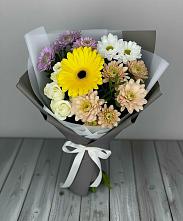 Букет цветов из:  Розы, Герберы и Хризантемы #REPLACE_PRED# Пролетарский Московской области