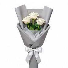 Букет 3 белые розы #REPLACE_PRED# Пролетарский Московской области