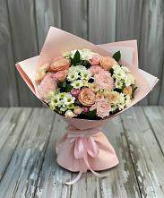 Букет цветов из:  Гвоздики, Розы и Хризантемы в Пролетарский Московской области