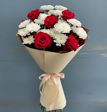 Букет цветов из:  Розы и Хризантемы в Пролетарский Московской области