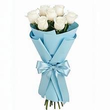 Букет 7 белых роз Проуд в Пролетарский Московской области