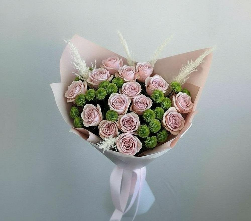 Букет цветов из: Розы и Хризантемы в Пролетарский Московской области