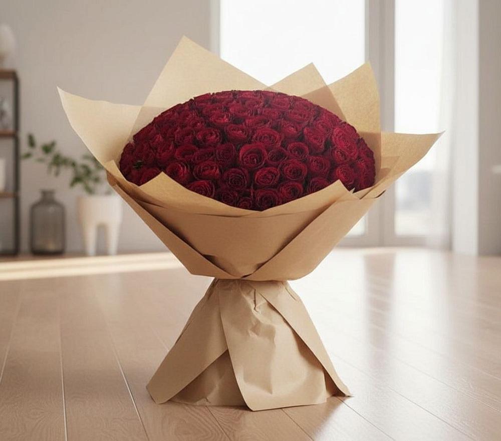 Букет 101 Красная роза в Пролетарский Московской области