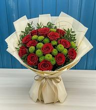 Букет цветов из:  Розы и Хризантемы в Пролетарский Московской области