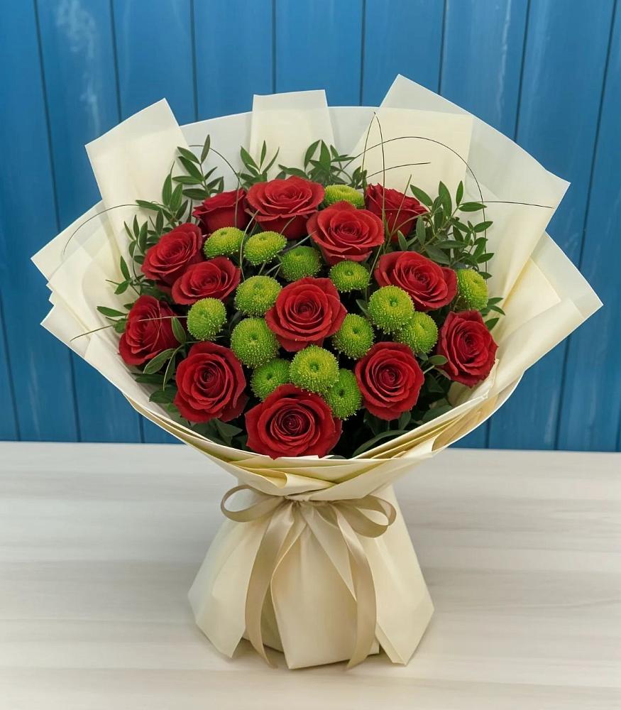 Букет цветов из: Розы и Хризантемы в Пролетарский Московской области