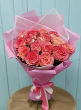 Букет 15 Розовых роз Равель в Пролетарский Московской области